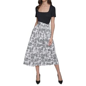 Karl Lagerfeld mixed media midi dress - Size 10 NWT